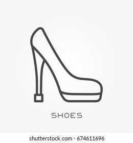Line icon shoes