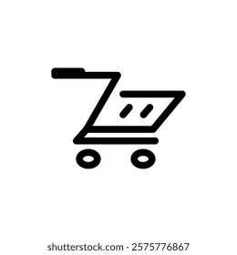 Line icon of a shopping cart. Buy or Shop Now button. Minimalist and modern design, perfect for e commerce platforms, mobile apps, websites, or promotional materials