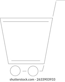  Line icon of a shopping cart, ideal for online stores, checkout buttons, and ecommerce interfaces