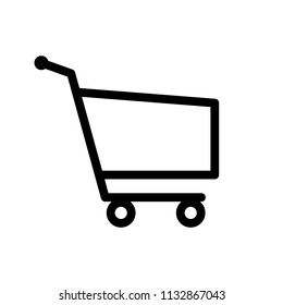 Line icon shopping cart isolated on white background. Vector illustration.