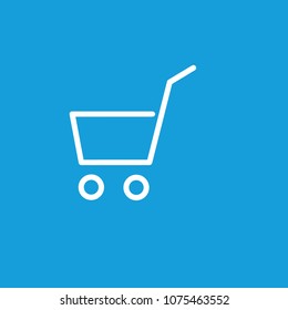 Line icon of shopping cart. Online shopping, supermarket, cart place. Shopping concept. Can be used for web pictograms, design and application icons