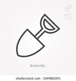 Line icon shovel