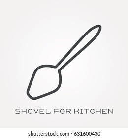 Line icon shovel for kitchen
