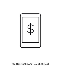 Zeilensymbol, das ein Smartphone für eine sichere Online-Zahlung anzeigt.