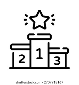 Ein Liniensymbol, das die Podiumsplattform des Schülergewinns anzeigt