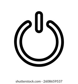 Line icon showing the universal power symbol, indicating the on off switch or power status of a device