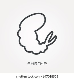 Line icon shrimp