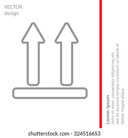 line icon of Side Up sign, symbol