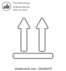 line icon of Side Up sign, symbol