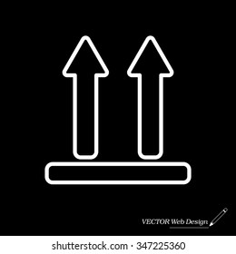 line icon of Side Up sign, symbol