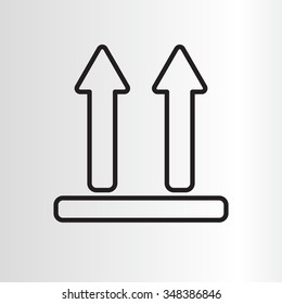 line icon of Side Up sign, symbol