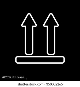 line icon of Side Up sign, symbol