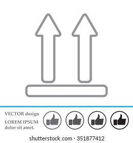 line icon of Side Up sign, symbol