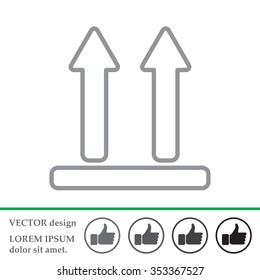 line icon of Side Up sign, symbol