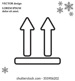line icon of Side Up sign, symbol