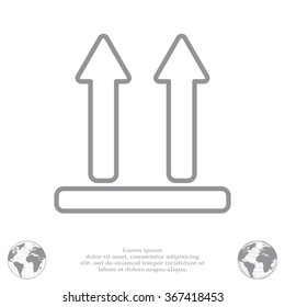 line icon of Side Up sign, symbol
