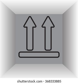 line icon of Side Up sign, symbol