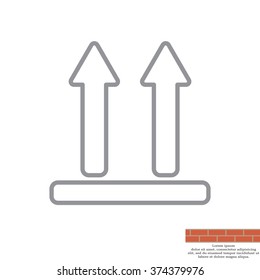 line icon of Side Up sign, symbol