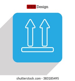line icon of Side Up sign, symbol