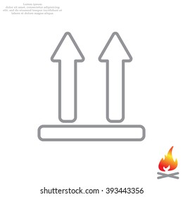 line icon of Side Up sign, symbol