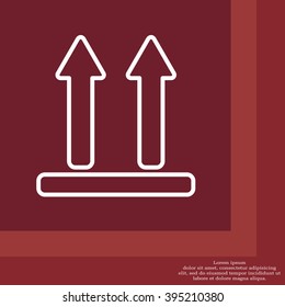 line icon of Side Up sign, symbol