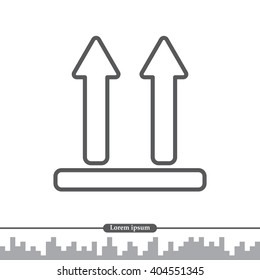 line icon of Side Up sign, symbol