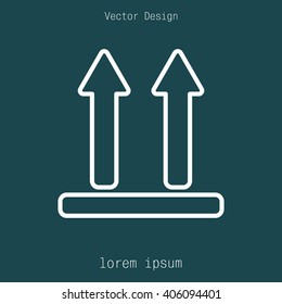 line icon of Side Up sign, symbol