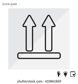 line icon of Side Up sign, symbol