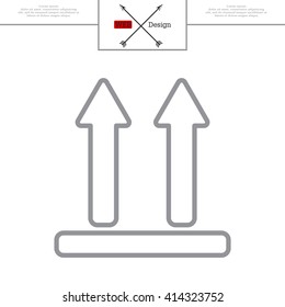 line icon of Side Up sign, symbol