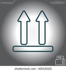line icon of Side Up sign, symbol