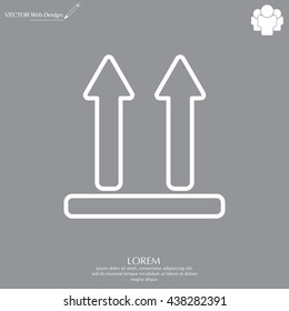 line icon of Side Up sign, symbol