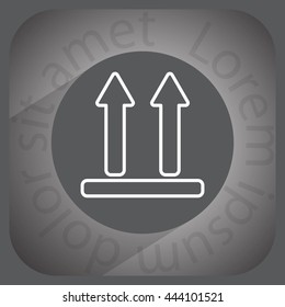 line icon of Side Up sign, symbol