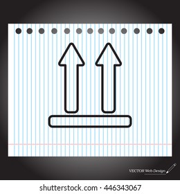 line icon of Side Up sign (symbol)