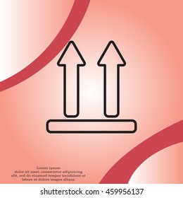 line icon of Side Up sign (symbol)