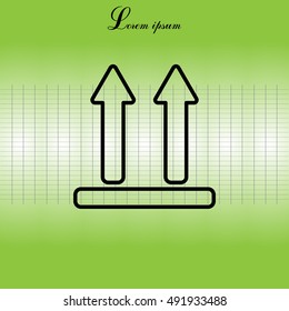 line icon of Side Up sign (symbol)