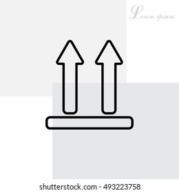 line icon of Side Up sign (symbol)