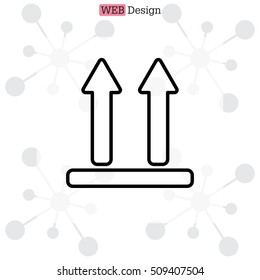 line icon of Side Up sign (symbol)