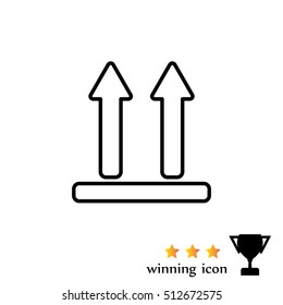 line icon of Side Up sign (symbol)