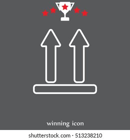 line icon of Side Up sign (symbol)