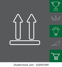 line icon of Side Up sign (symbol)