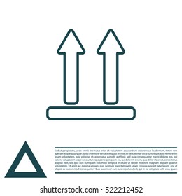 line icon of Side Up sign (symbol)