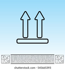 line icon of Side Up sign (symbol)