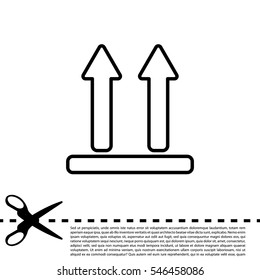 line icon of Side Up sign (symbol)