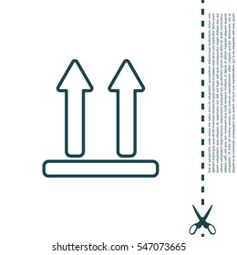 line icon of Side Up sign (symbol)