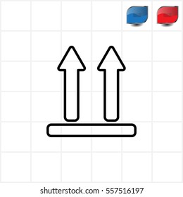 line icon of Side Up sign (symbol)