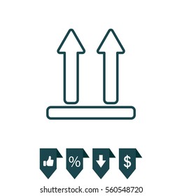 line icon of Side Up sign (symbol)