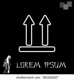 line icon of Side Up sign (symbol)