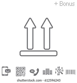 line icon of Side Up sign (symbol)