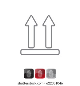 line icon of Side Up sign (symbol)