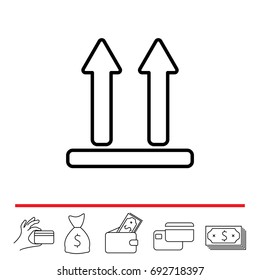 line icon of Side Up sign (symbol)